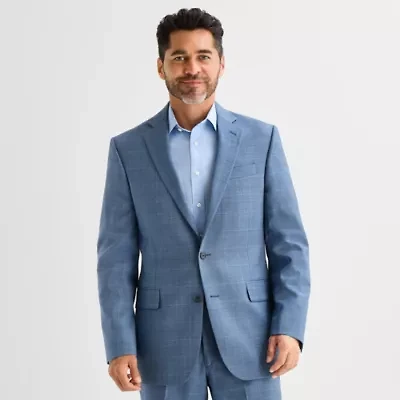 Stafford Mens Classic Fit Plaid Suit Jacket