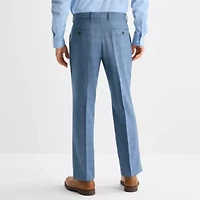 Stafford Mens Plaid Classic Fit Flat Front Suit Pant