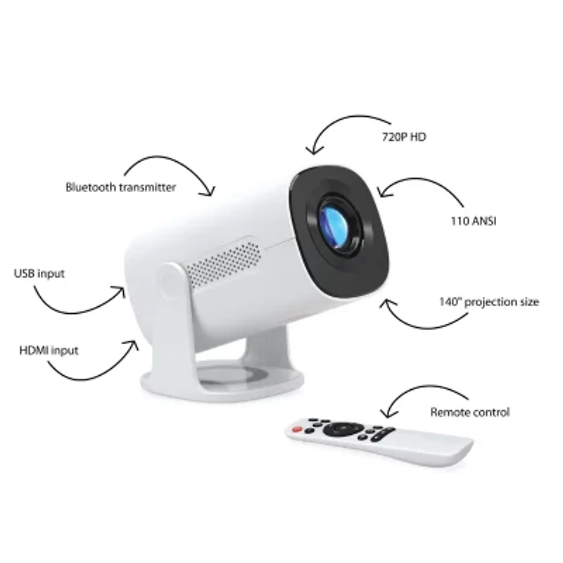 GPX 720p Projector and Screen Bundle
