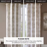 Madison Park Alastair Jacquard Grommet Top 100% Blackout Single Curtain Panel