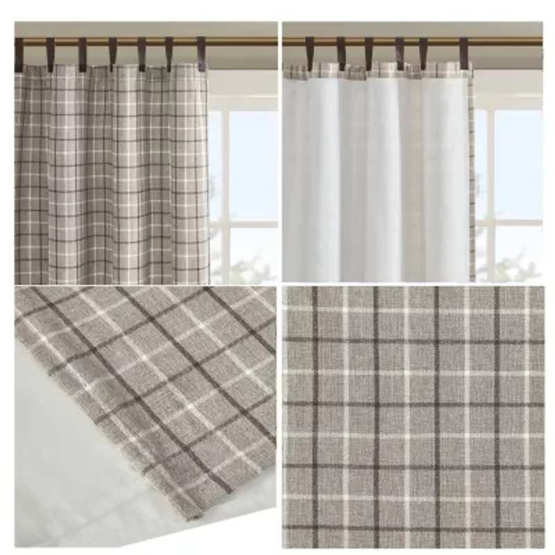 Madison Park Salford 50"W X 84"L Tab Top Light-Filtering Single Curtain Panel