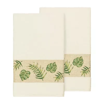 Linum Home Textiles Zoe Embellished 2-pc. Floral Bath Towel