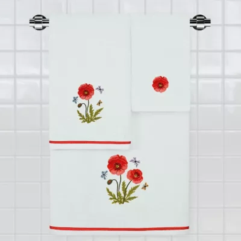 Linum Home Textiles Polly 2-pc. Embellished Floral Bath Towel