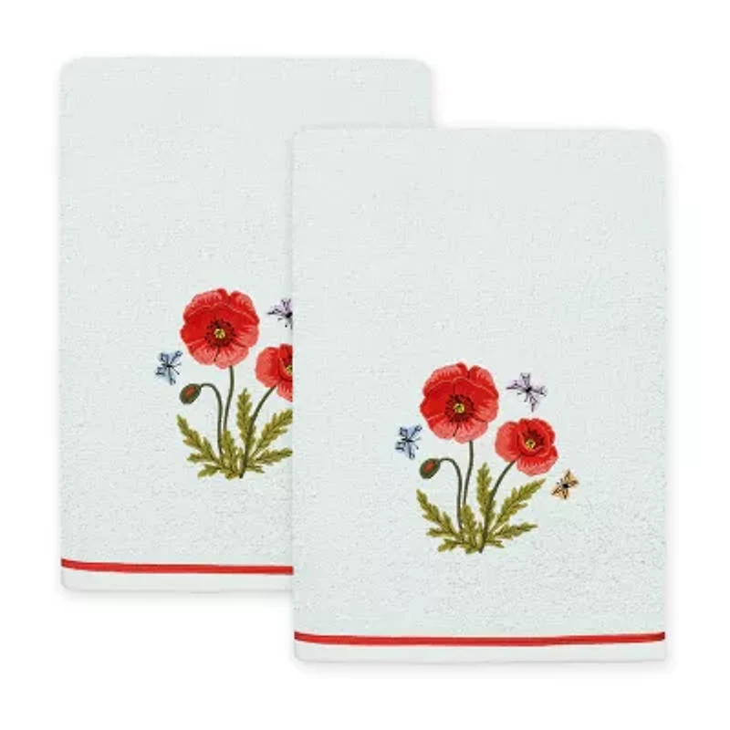 Linum Home Textiles Polly 2-pc. Embellished Floral Bath Towel