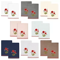 Linum Home Textiles Polly 2-pc. Embellished Floral Bath Towel