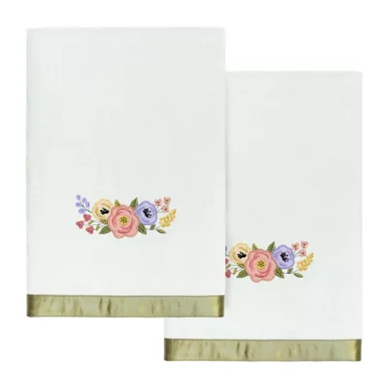 Linum Home Textiles Verano Embellished 2-pc. Floral Bath Towel