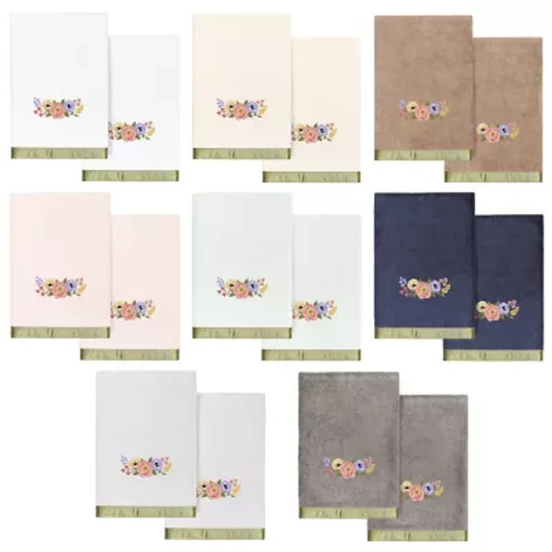 Linum Home Textiles Verano Embellished 2-pc. Floral Bath Towel