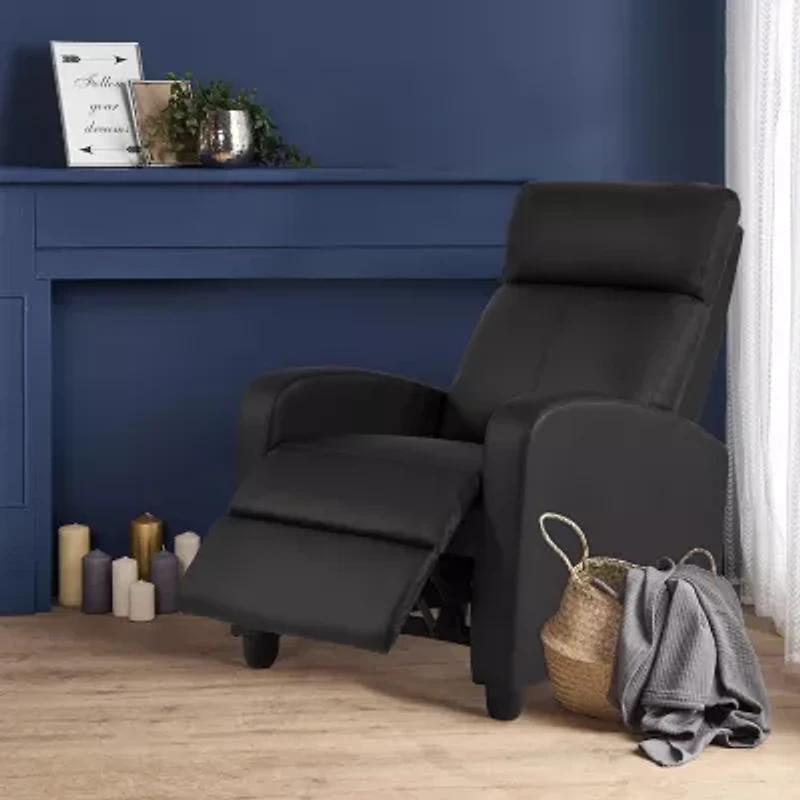 Furniture of America™ Carly Curved Slope-Arm Recliner