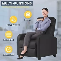 Furniture of America™ Carly Curved Slope-Arm Recliner