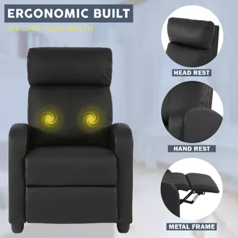 Furniture of America™ Carly Curved Slope-Arm Recliner