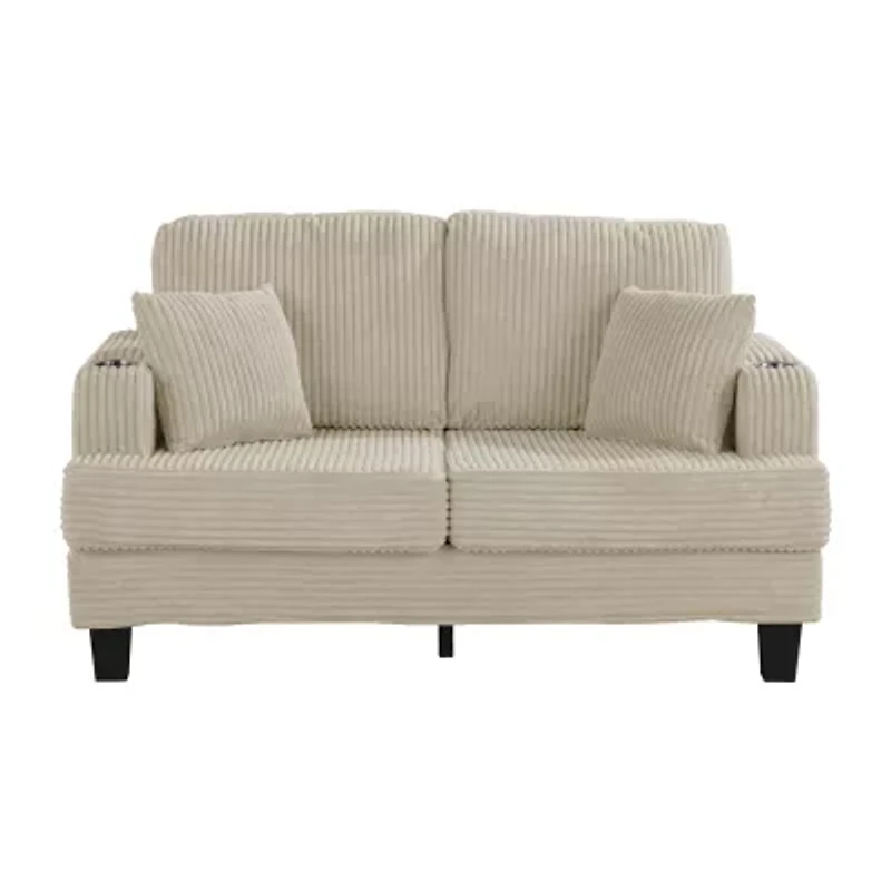 Furniture of America™ Kasin Track-Arm Upholstered Loveseat