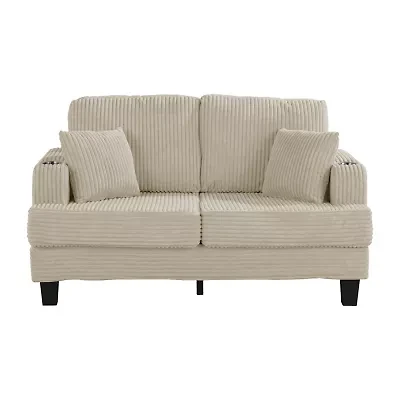 Furniture of America™ Kasin Track-Arm Upholstered Loveseat