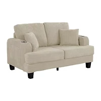 Furniture of America™ Kasin Track-Arm Upholstered Loveseat