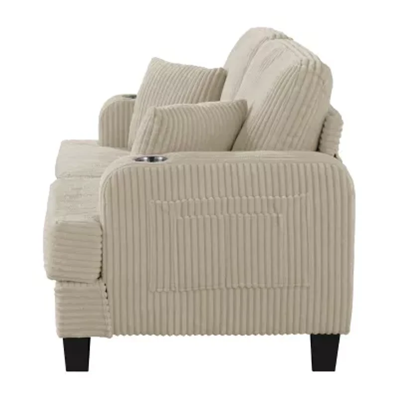 Furniture of America™ Kasin Track-Arm Upholstered Loveseat