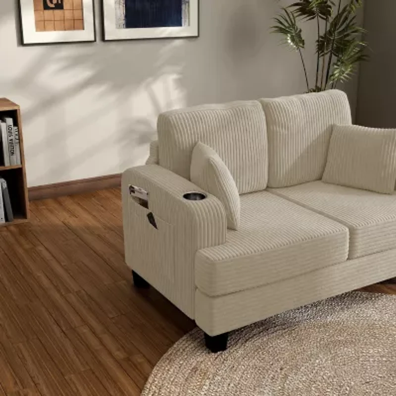 Furniture of America™ Kasin Track-Arm Upholstered Loveseat