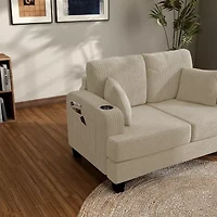 Furniture of America™ Kasin Track-Arm Upholstered Loveseat