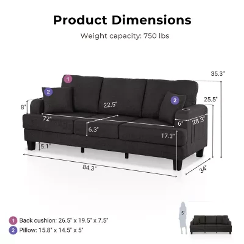 Furniture Of America Colby Upholstered Sofa
