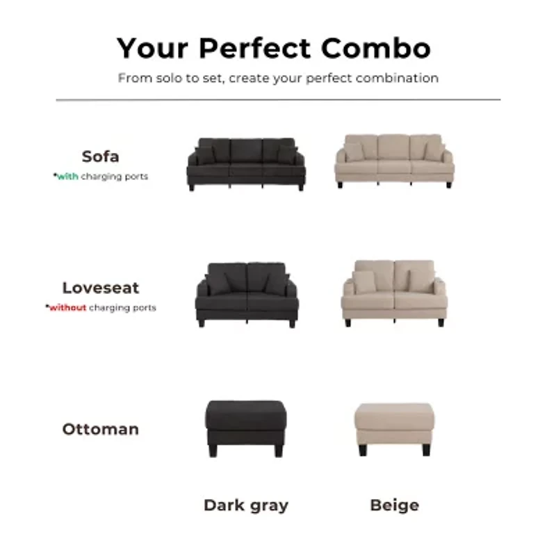 Furniture Of America Colby Upholstered Sofa