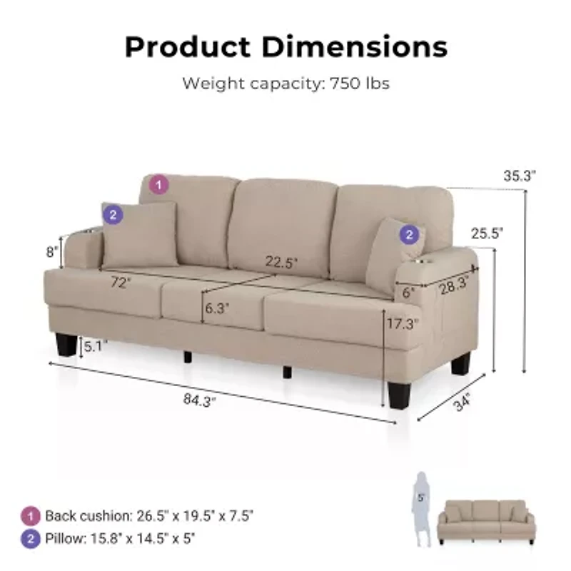 Furniture of America™ Colby Track-Arm Sofa
