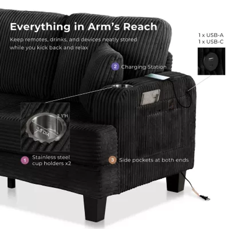Furniture of America™ Kasin Track-Arm Sofa