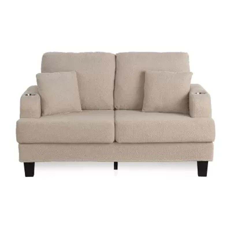 Furniture of America™ Colby Track-Arm Upholstered Loveseat