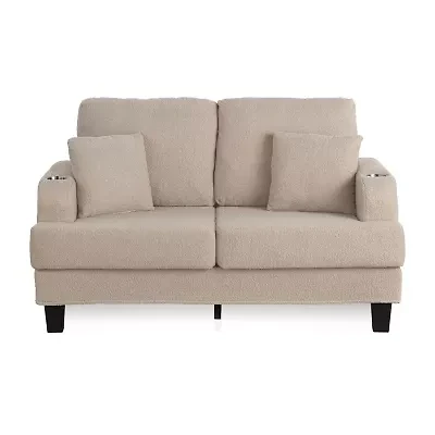 Furniture of America™ Colby Track-Arm Upholstered Loveseat