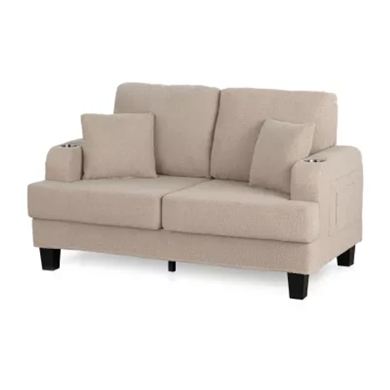 Furniture of America™ Colby Track-Arm Upholstered Loveseat