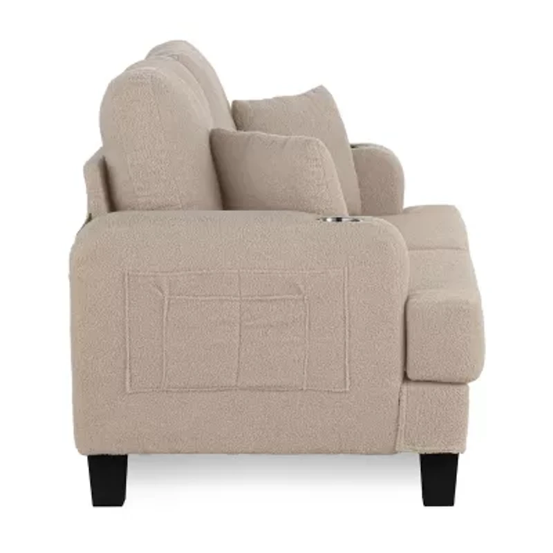 Furniture of America™ Colby Track-Arm Upholstered Loveseat