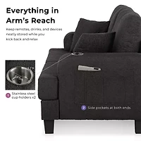 Furniture of America™ Colby Track-Arm Upholstered Loveseat