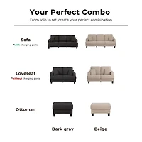 Furniture of America™ Colby Track-Arm Upholstered Loveseat