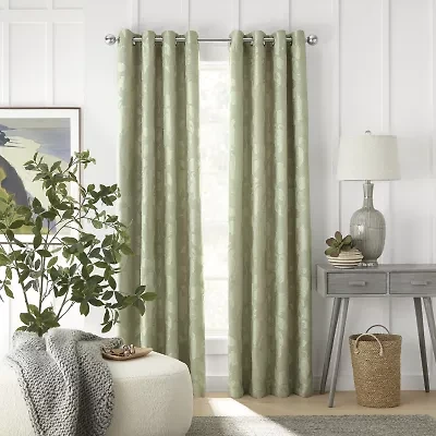 Linden Street Gwen Jacobean Grommet Top Light-Filtering Single Curtain Panel