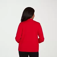 Alfred Dunner Jet Setter Womens Round Neck 3/4 Sleeve Geometric Pullover Sweater