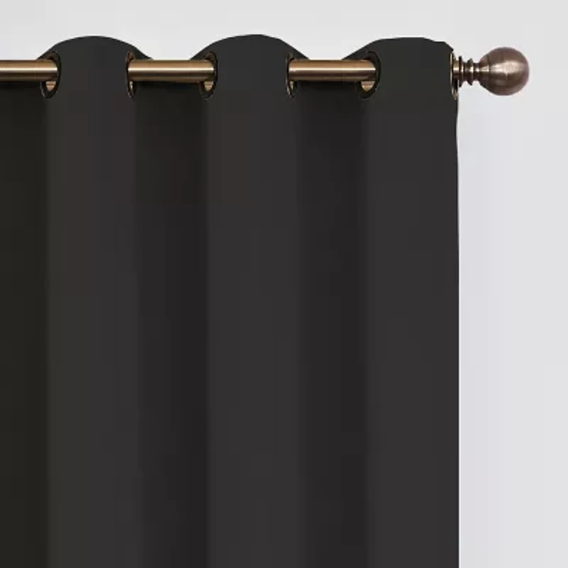 Eclipse Round And Pattern Grommet Top Blackout Single Curtain Panel