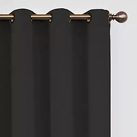 Eclipse Round And Pattern Grommet Top Blackout Single Curtain Panel