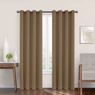 Eclipse Round And Pattern Grommet Top Blackout Single Curtain Panel