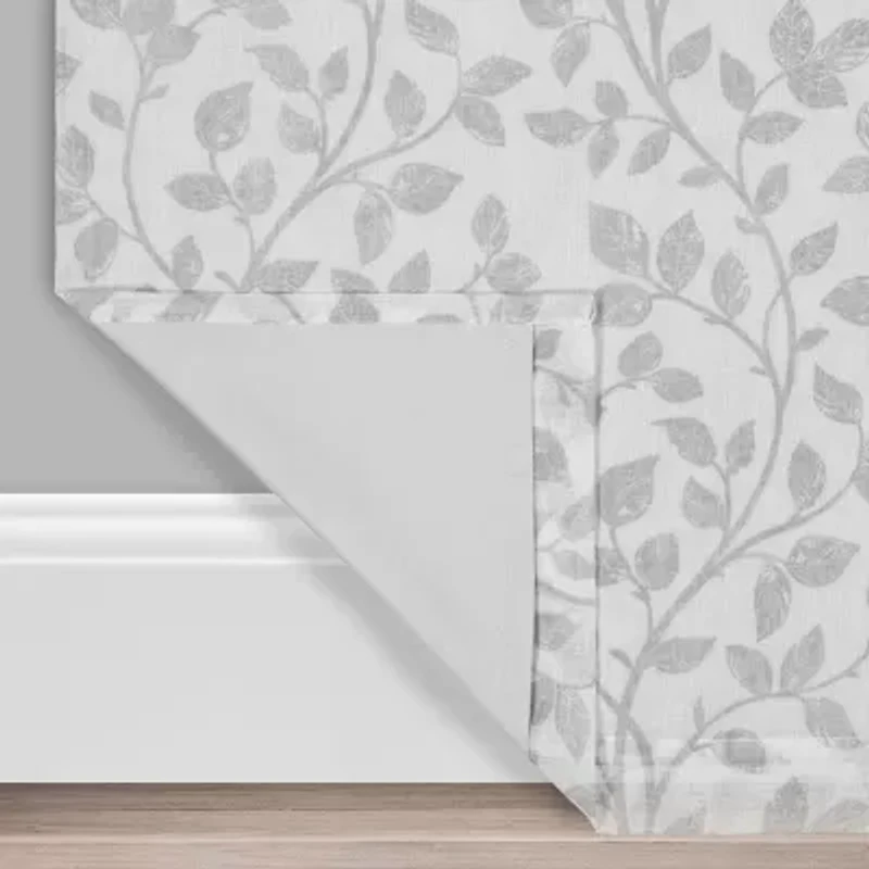 Eclipse Nora Botanical Rod Pocket Back Tab Blackout Single Curtain Panel