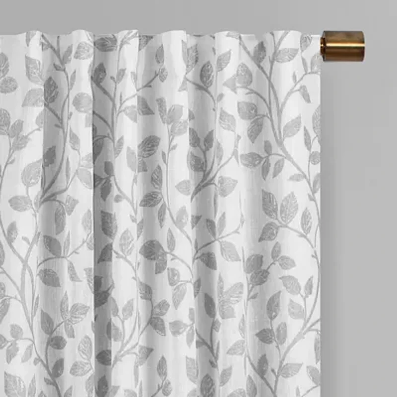 Eclipse Nora Botanical Rod Pocket Back Tab Blackout Single Curtain Panel