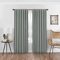 Eclipse Nora Crochet Rod Pocket Back Tab Blackout Single Curtain Panel