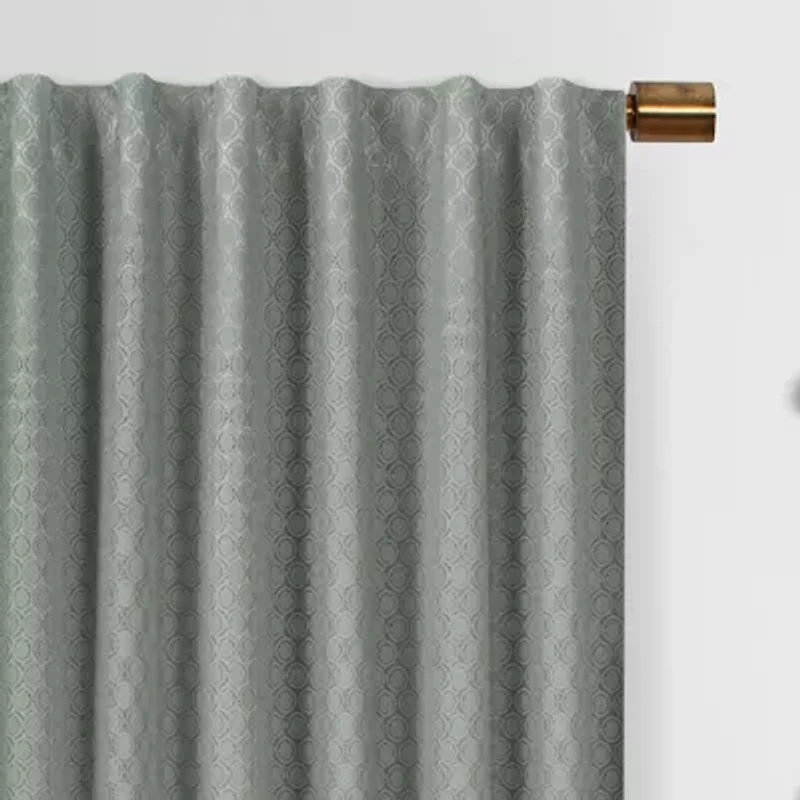 Eclipse Nora Crochet Rod Pocket Back Tab Blackout Single Curtain Panel