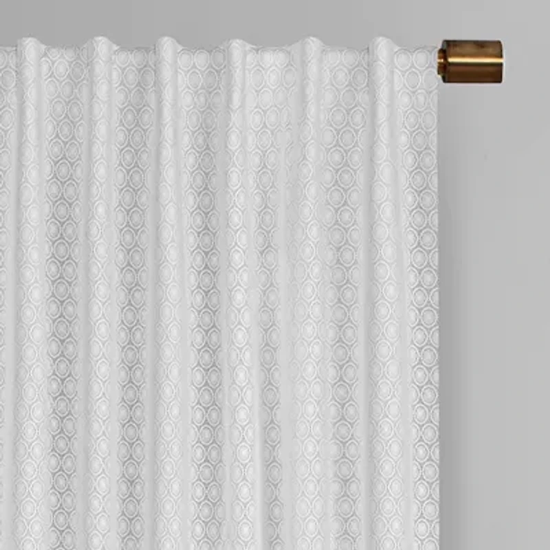 Eclipse Nora Crochet Rod Pocket Back Tab Blackout Single Curtain Panel