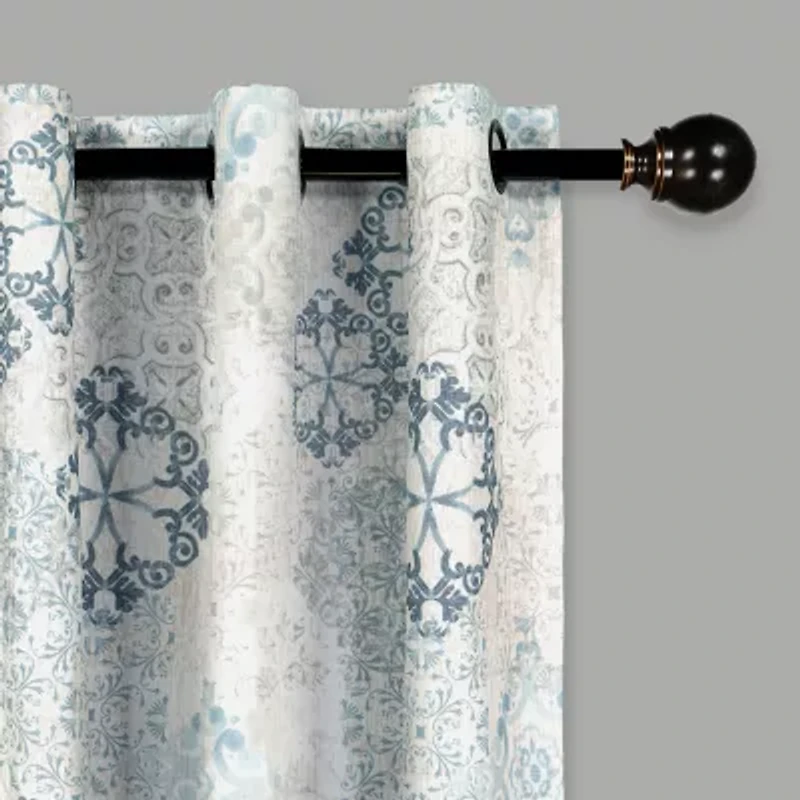 Eclipse Martina Medallion Grommet Top 100% Blackout Single Curtain Panel