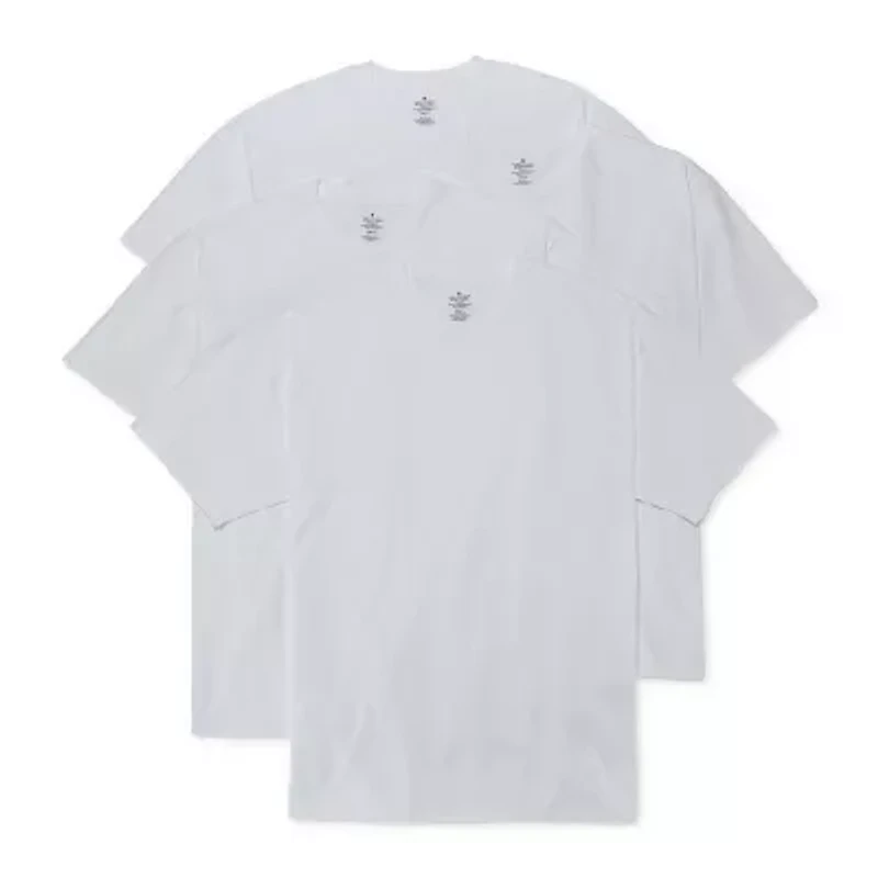 Stafford Heavyweight Mens 4 Pack Short Sleeve Crew Neck T-Shirt Tall
