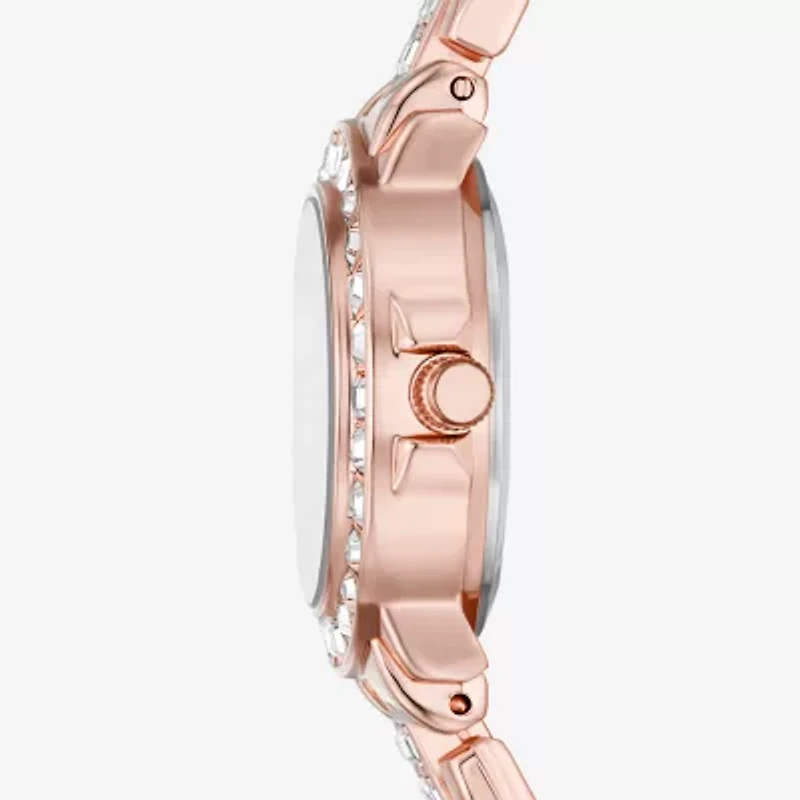 Geneva Womens Crystal Accent Rose Goldtone Bracelet Watch Fmdjm285