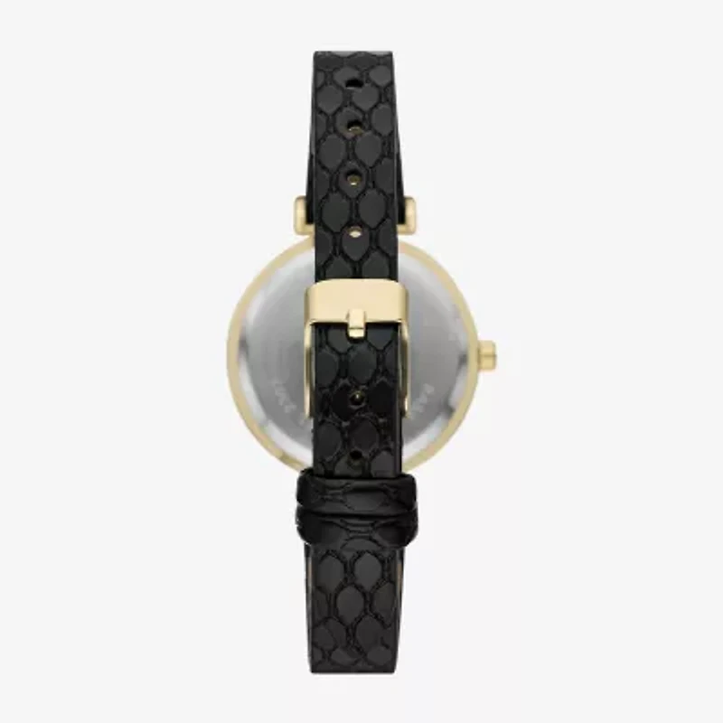 Womens Crystal Accent Black Strap Watch Fmdjo294