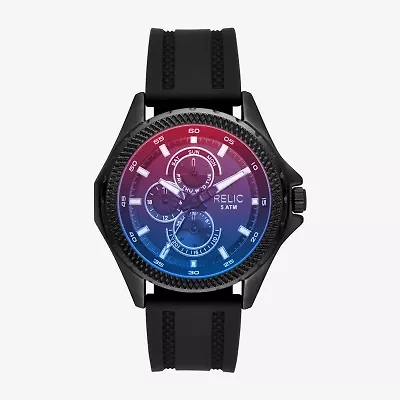 Relic By Fossil Mens Black Strap Watch Zr16028