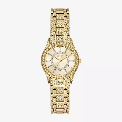Relic By Fossil Womens Gold Tone Bracelet Watch Zr34651