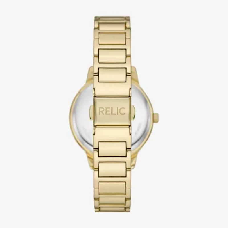 Relic By Fossil Womens Gold Tone Bracelet Watch Zr97011