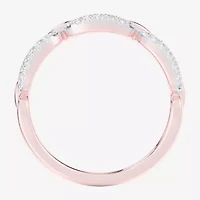 (G-H / Si1-Si2) Womens 1/4 CT. T.W. Lab Grown White Diamond 10K Rose Gold Cocktail Ring