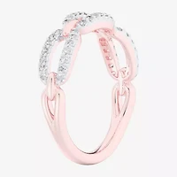 (G-H / Si1-Si2) Womens 1/4 CT. T.W. Lab Grown White Diamond 10K Rose Gold Cocktail Ring