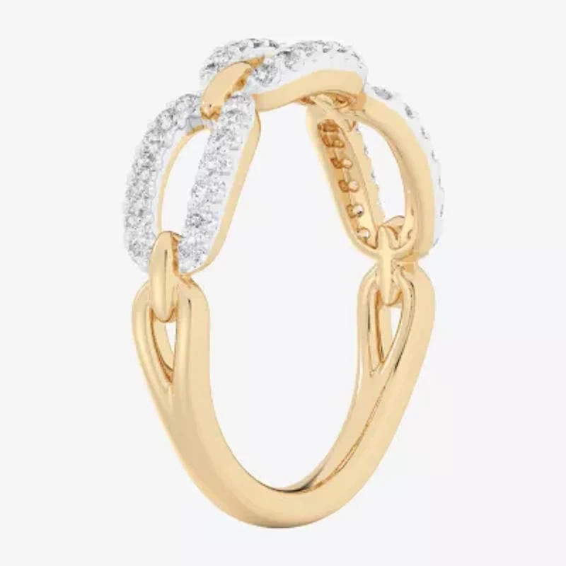 (G-H / Si1-Si2) Womens 1/4 CT. T.W. Lab Grown White Diamond 10K Gold Band